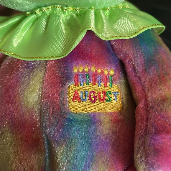 NWT Ty August Retired Beanie Baby Birthday Bear Peridot Birthstone Nose Gifts 🎁 - Picture 4 of 6